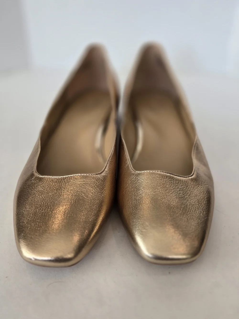 Naturalizer Women's Metallic Rose Gold Square-Toe Flats